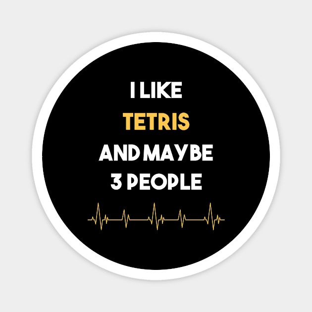 I Like 3 People And Tetris Magnet by Hanh Tay